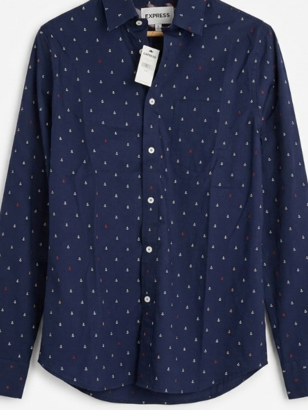 NEW Express Navy Blue W/White & Red Anchors! S-fitted